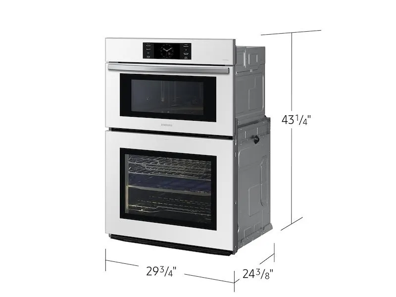 Samsung NQ70CB700D12 Bespoke 30" Microwave Combination Wall Oven With With Flex Duo&#8482; In White Glass