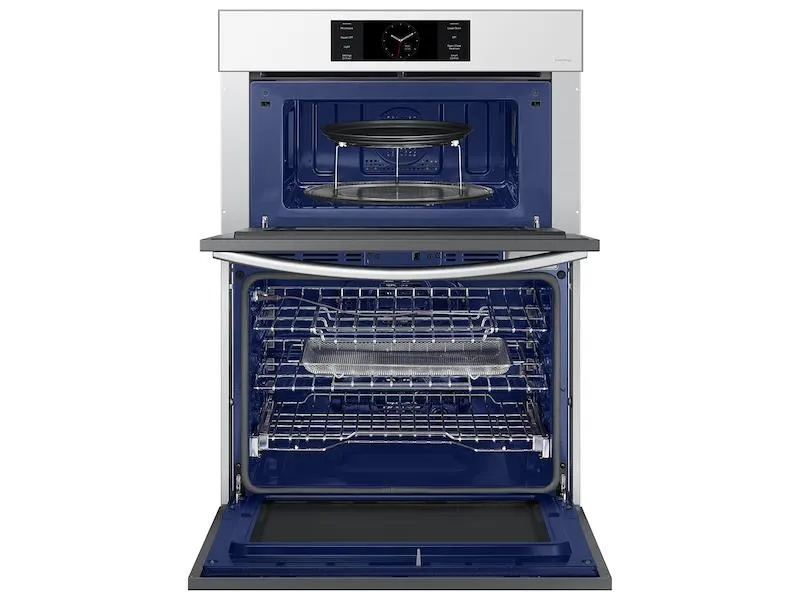 Samsung NQ70CB700D12 Bespoke 30" Microwave Combination Wall Oven With With Flex Duo&#8482; In White Glass