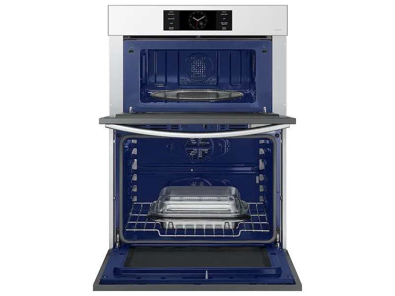 Samsung NQ70CB700D12 Bespoke 30" Microwave Combination Wall Oven With With Flex Duo&#8482; In White Glass