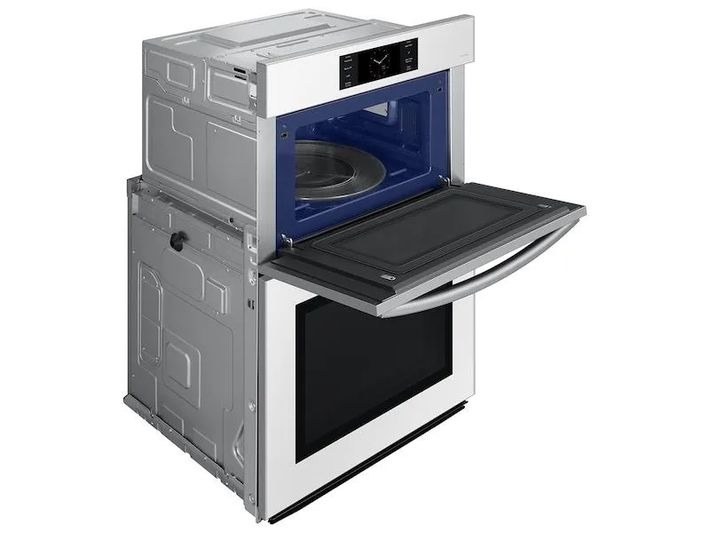 Samsung NQ70CB700D12 Bespoke 30" Microwave Combination Wall Oven With With Flex Duo&#8482; In White Glass