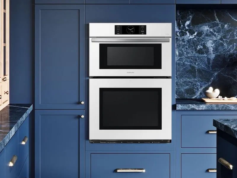 Samsung NQ70CB700D12 Bespoke 30" Microwave Combination Wall Oven With With Flex Duo&#8482; In White Glass