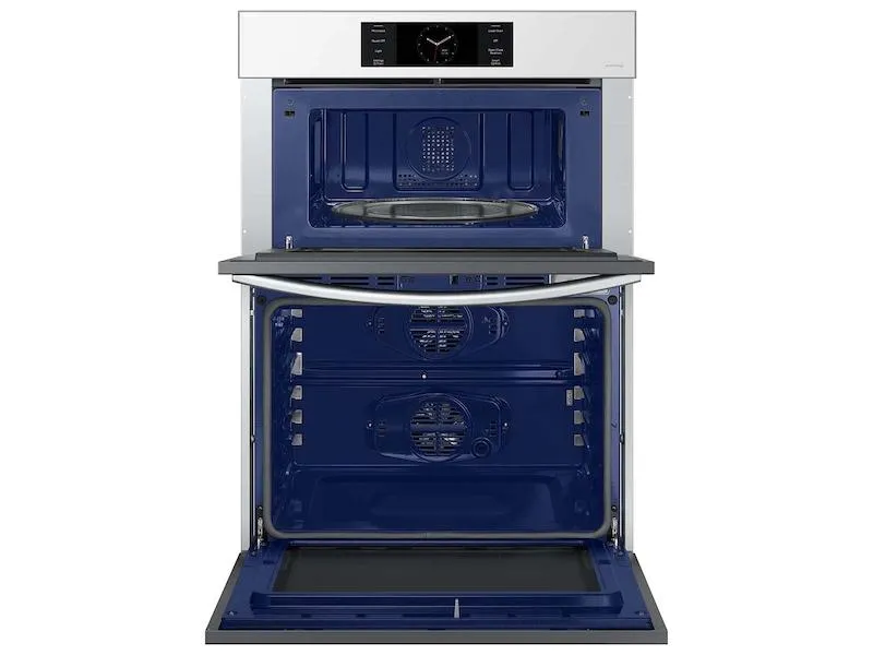Samsung NQ70CB700D12 Bespoke 30" Microwave Combination Wall Oven With With Flex Duo&#8482; In White Glass