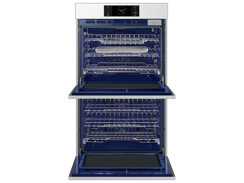 Samsung NV51CB700D12 Bespoke 30" White Glass Double Wall Oven With Ai Pro Cooking&#8482; Camera