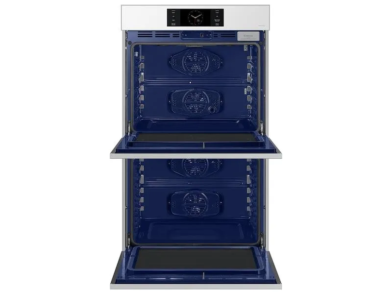 Samsung NV51CB700D12 Bespoke 30" White Glass Double Wall Oven With Ai Pro Cooking&#8482; Camera