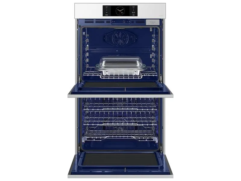 Samsung NV51CB700D12 Bespoke 30" White Glass Double Wall Oven With Ai Pro Cooking&#8482; Camera