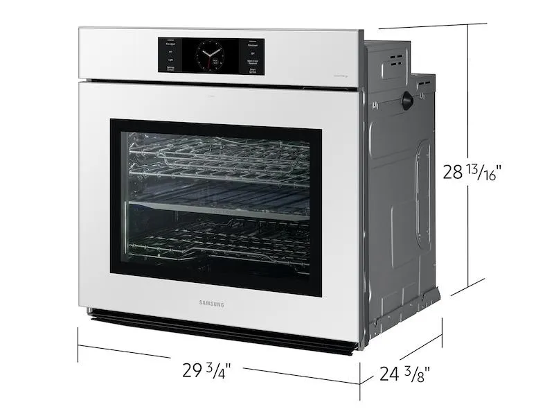 Samsung NV51CB700S12 Bespoke 30" White Glass Single Wall Oven With Ai Pro Cooking&#8482; Camera