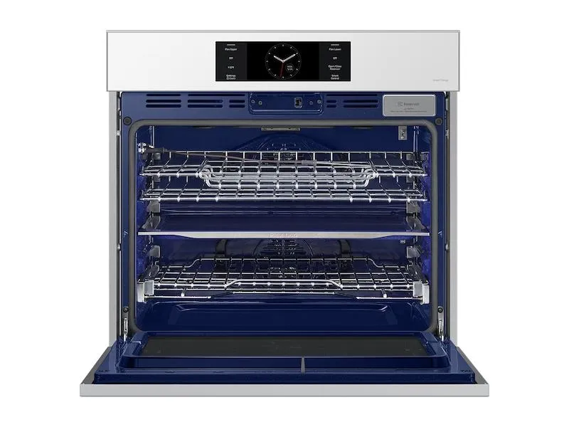 Samsung NV51CB700S12 Bespoke 30" White Glass Single Wall Oven With Ai Pro Cooking&#8482; Camera
