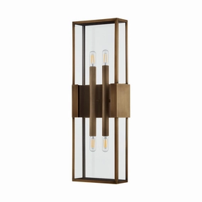 Santa Clara Four Light Outdoor Wall Sconce Patina BrassOutdoor wall sconces with motion sensor
