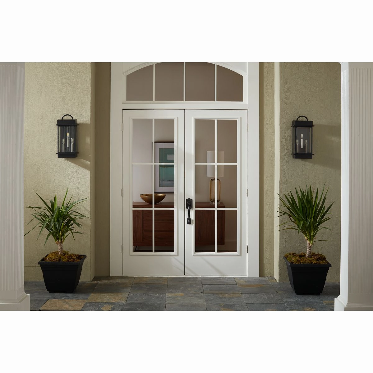Santee Three Light Large Wall Lantern Black