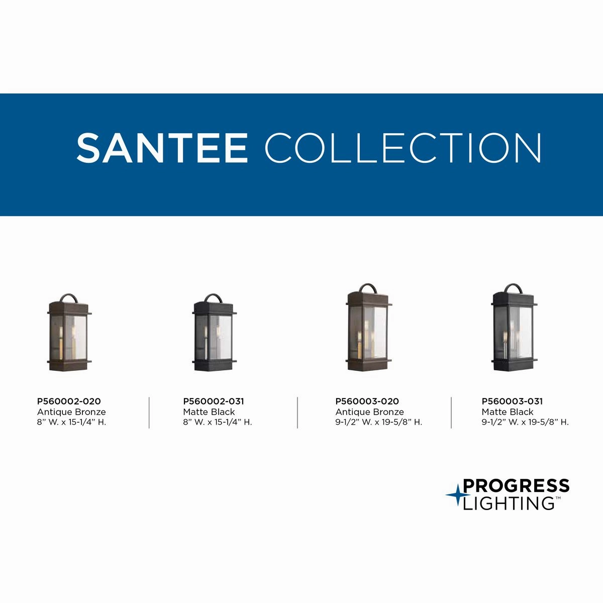 Santee Three Light Large Wall Lantern Black
