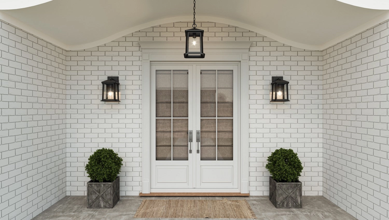 Satterfield One Light Outdoor Wall Mount Matte Black