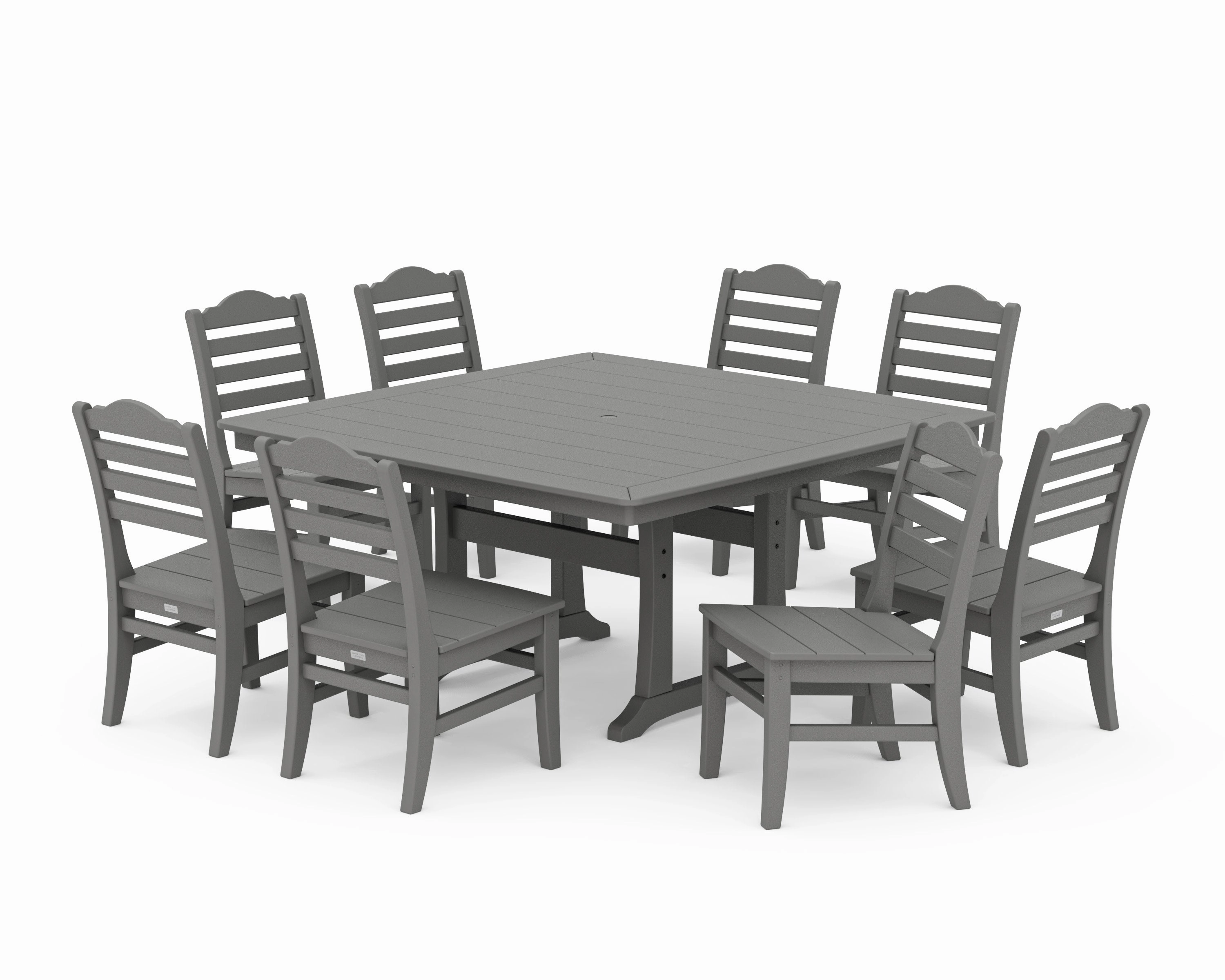 Savannah Side Chair 9-Piece Square Dining Set with Trestle Legsoutdoor patio furniture set