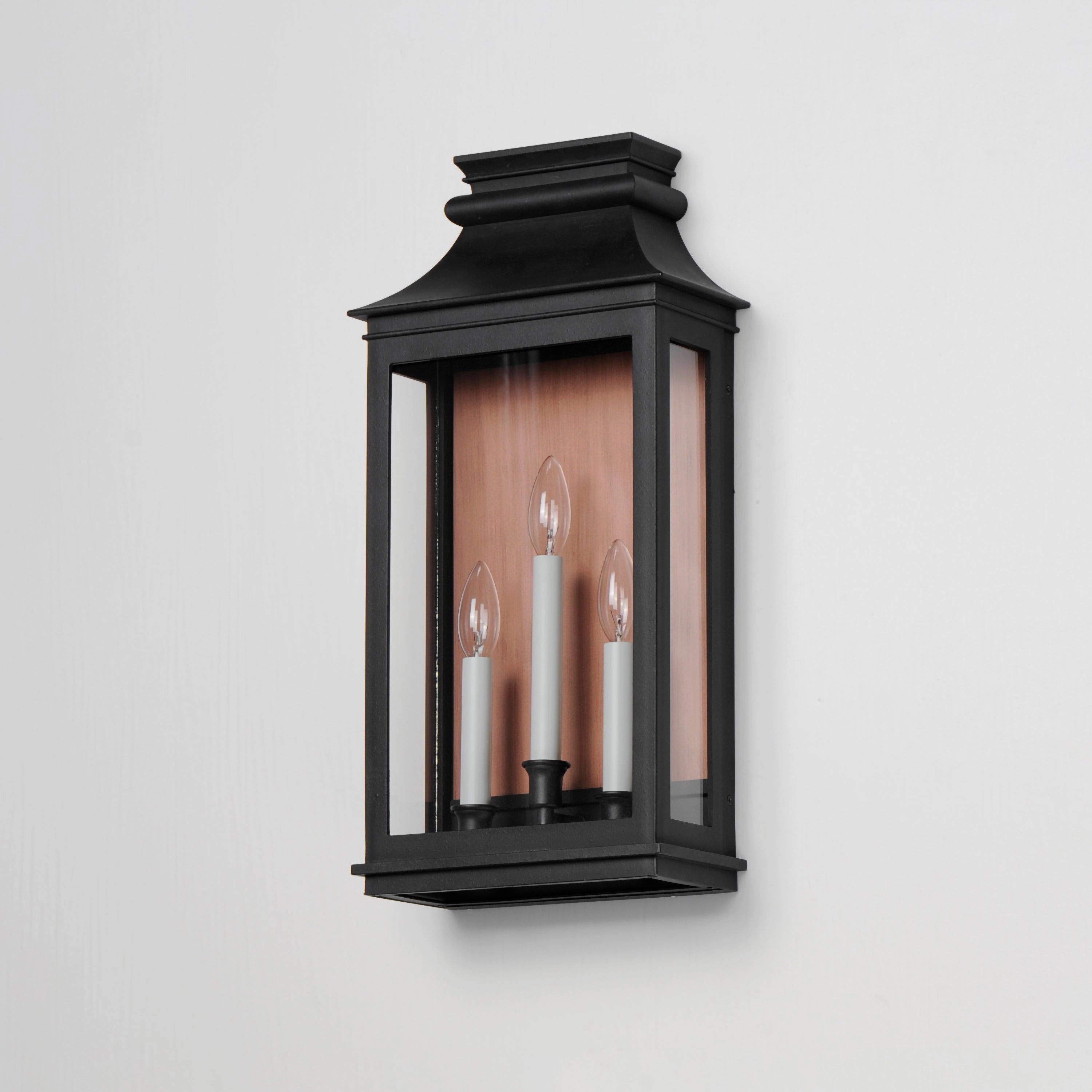 Savannah VX Three Light Outdoor Wall Sconce Antique Copper / Black Oxide