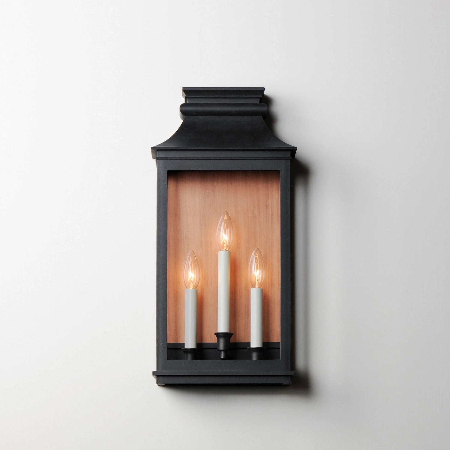 Savannah VX Three Light Outdoor Wall Sconce Antique Copper / Black Oxide