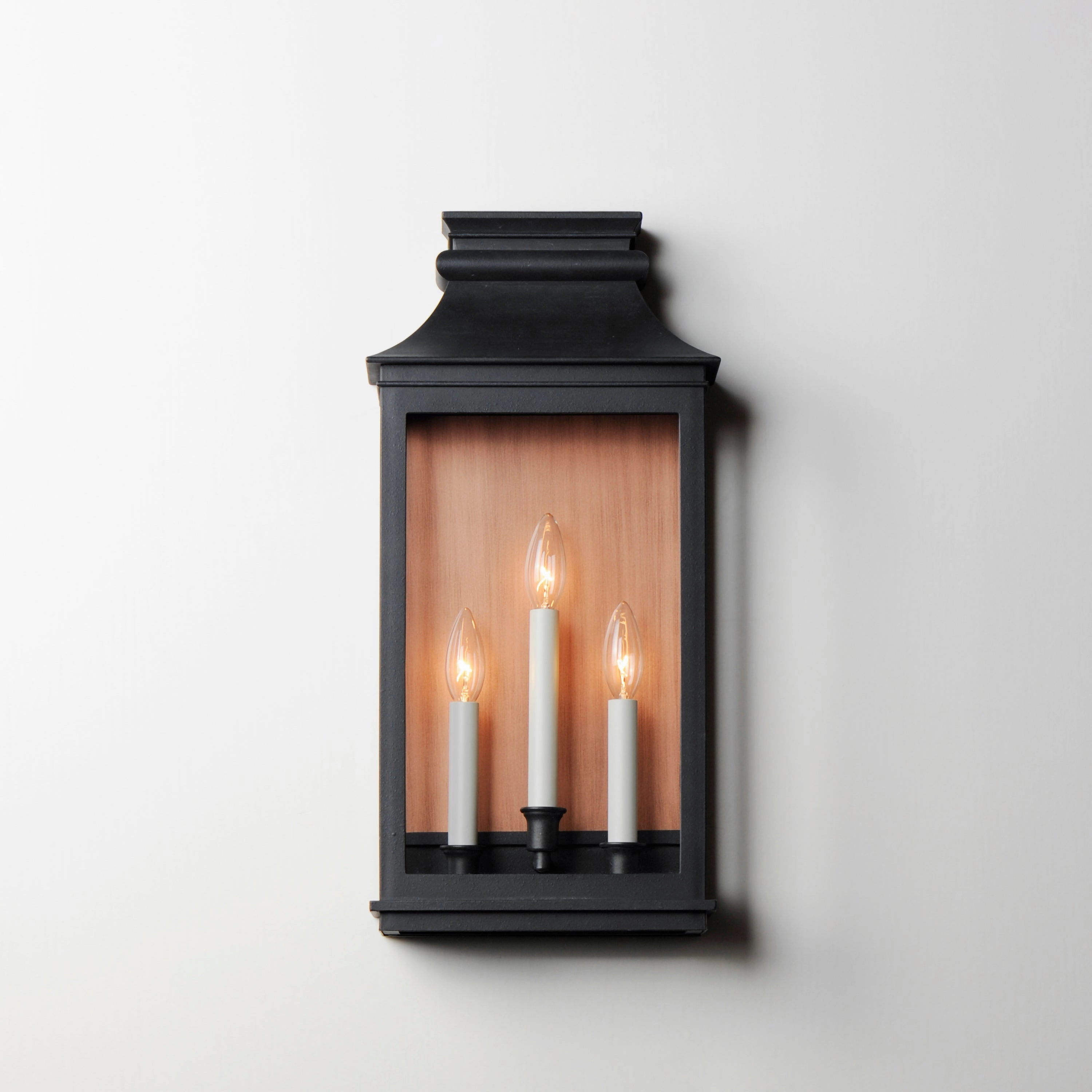 Savannah VX Three Light Outdoor Wall Sconce Antique Copper / Black Oxide
