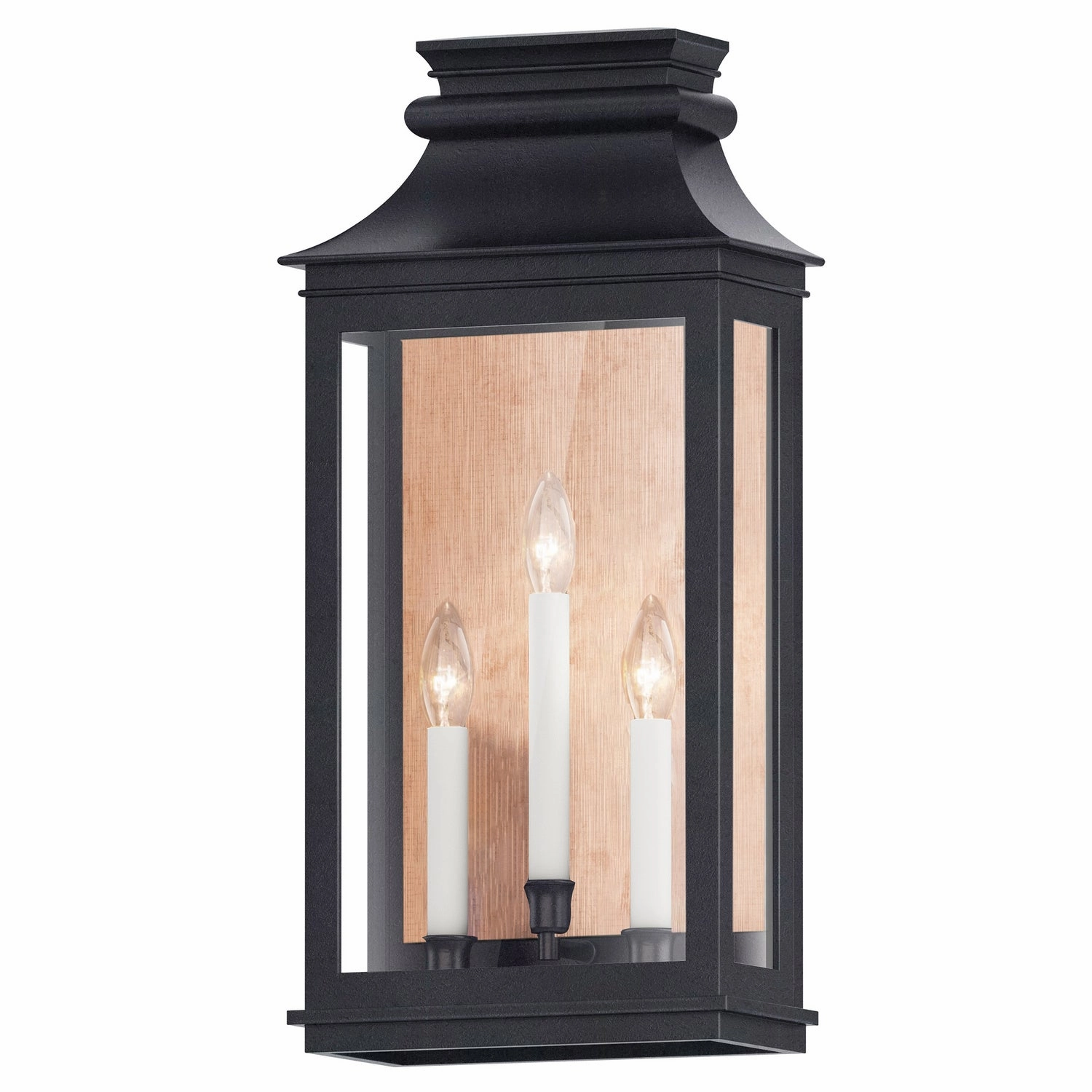 Savannah VX Three Light Outdoor Wall Sconce Antique Copper / Black OxideOutdoor wall sconces with motion sensor