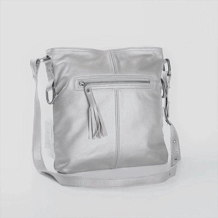 Thandana Messenger Metallic Leather Handbag Online Exclusive Savings
