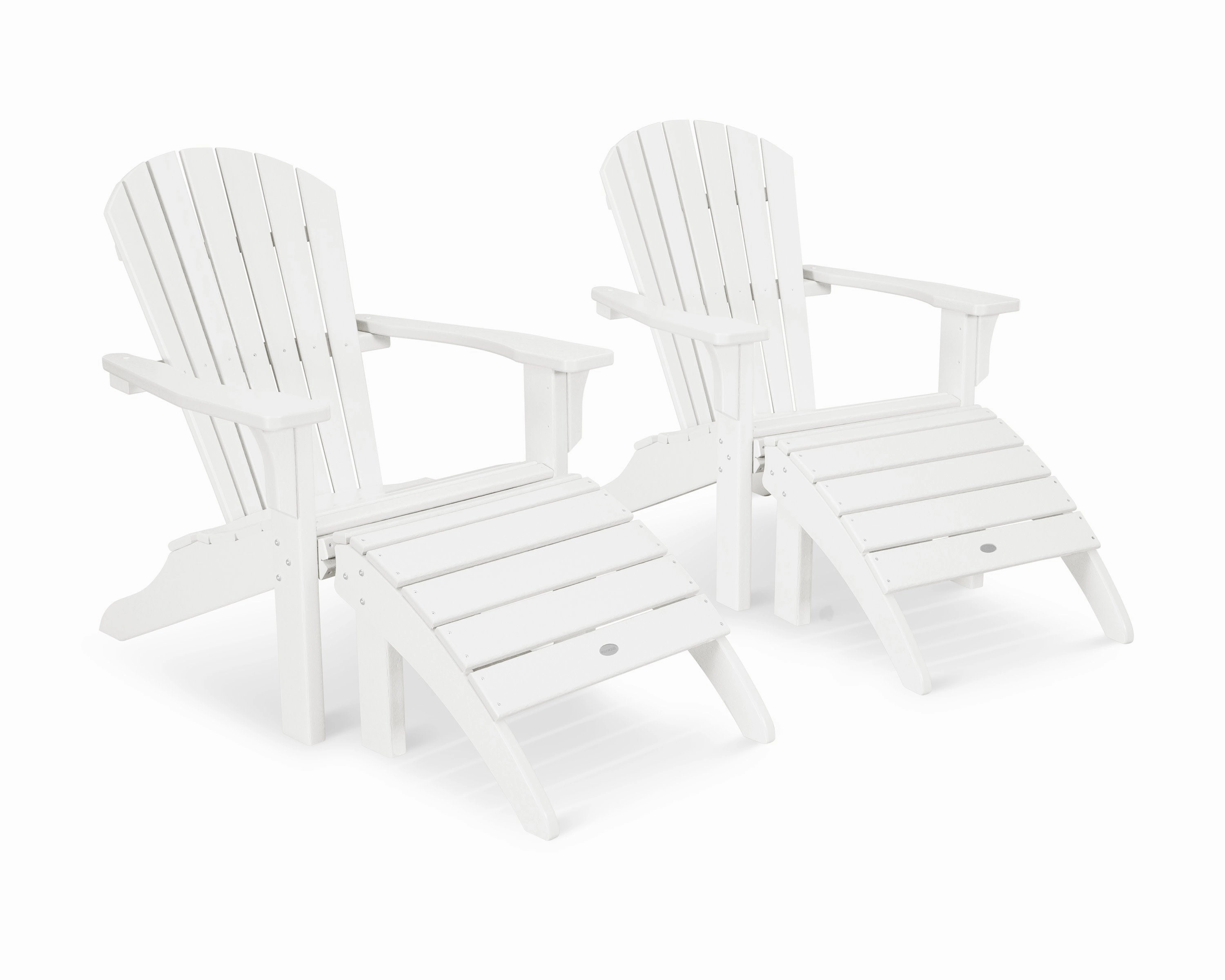 Seashell Adirondack Set with Ottomans