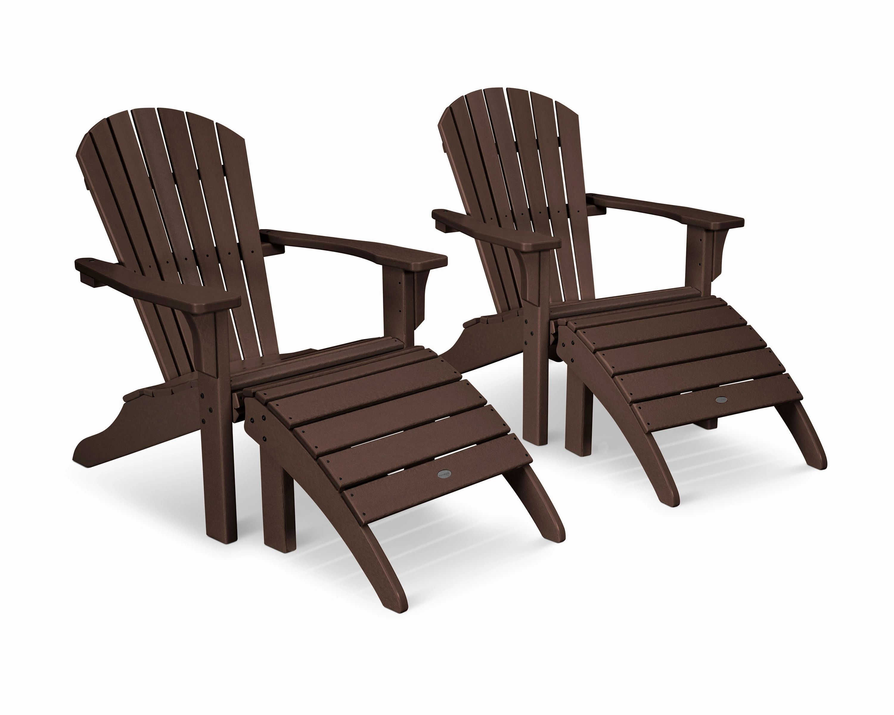 Seashell Adirondack Set with Ottomans