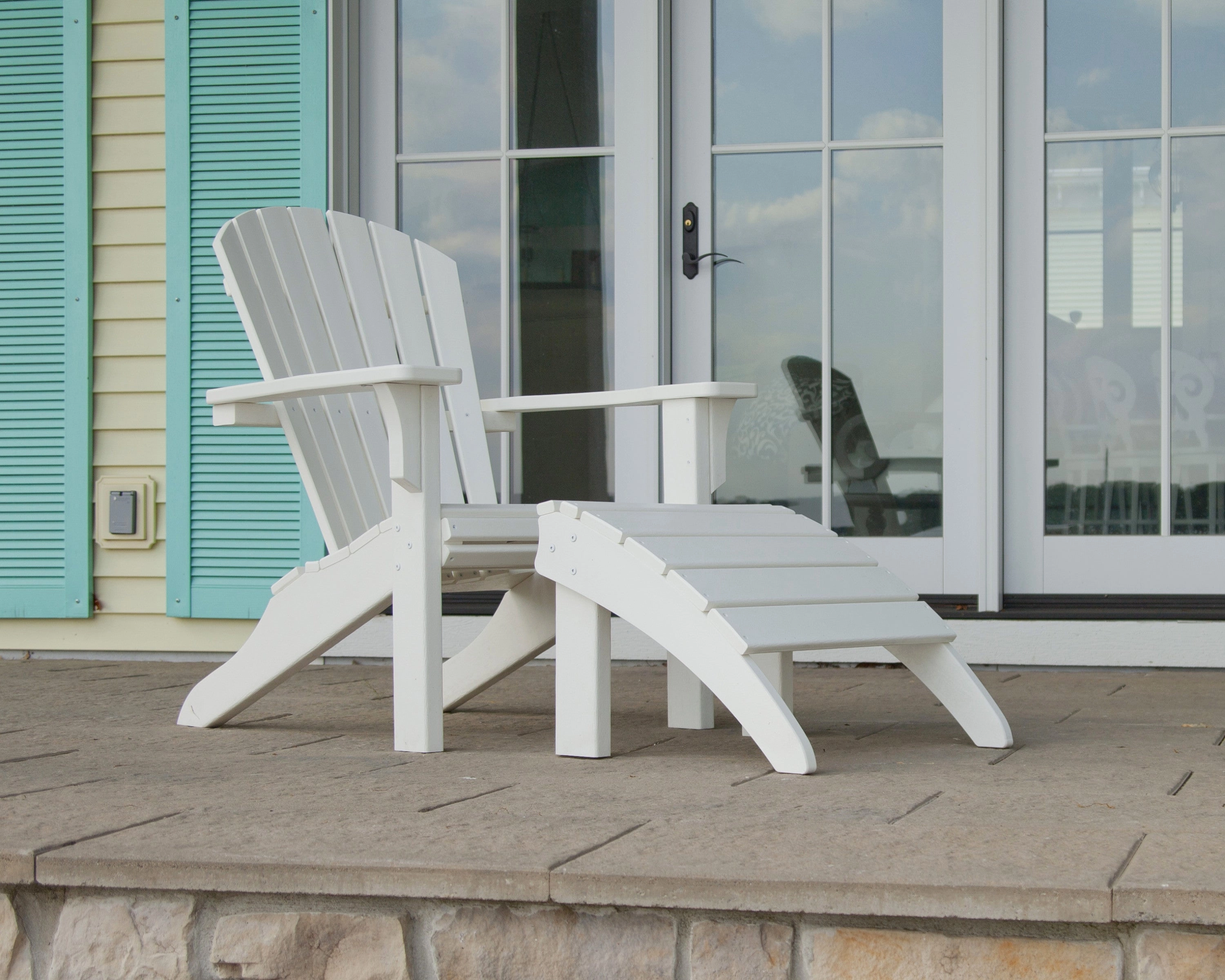 Seashell Adirondack Set with Ottomans