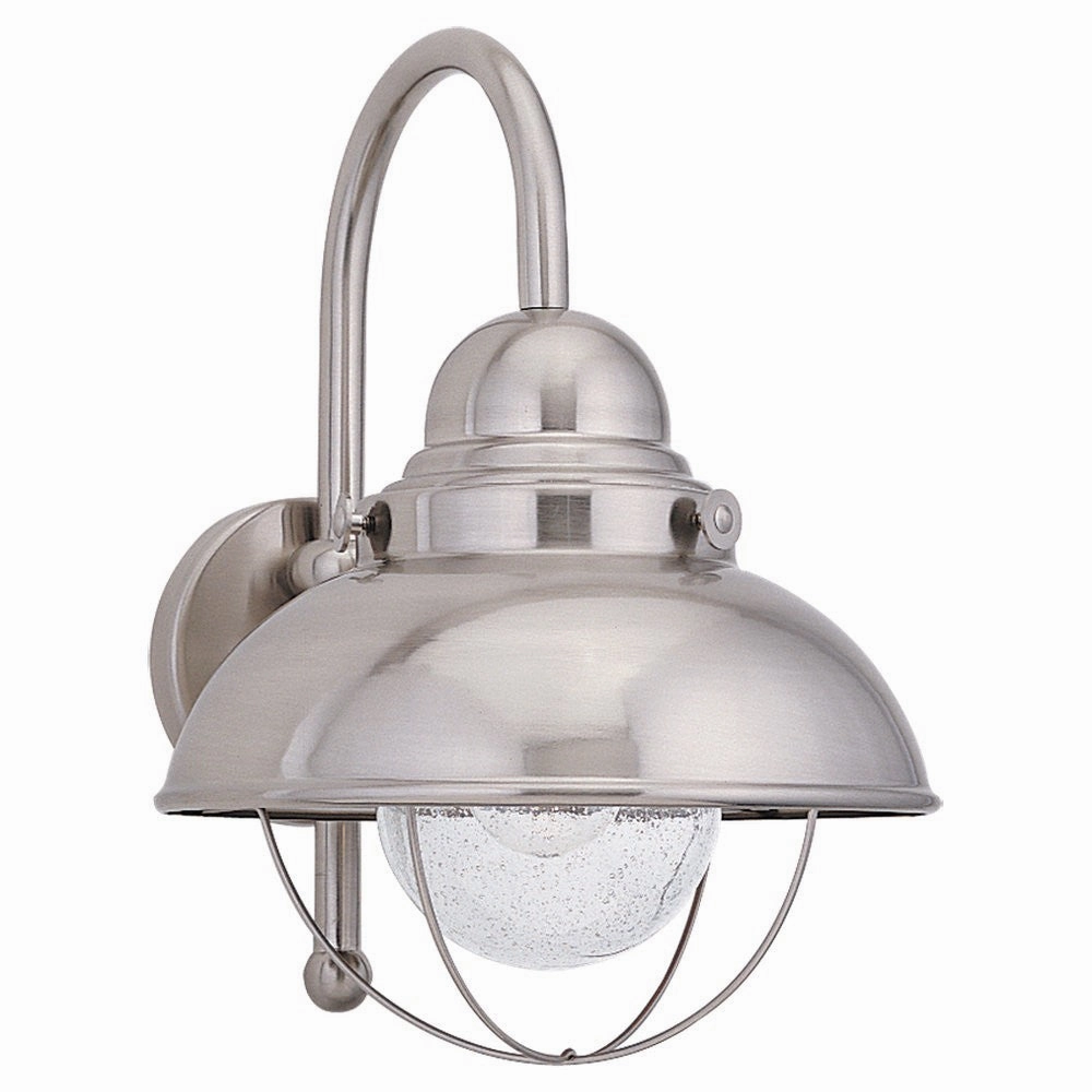 Sebring One Light Outdoor Wall Lantern Brushed StainlessOutdoor wall sconces with motion sensor