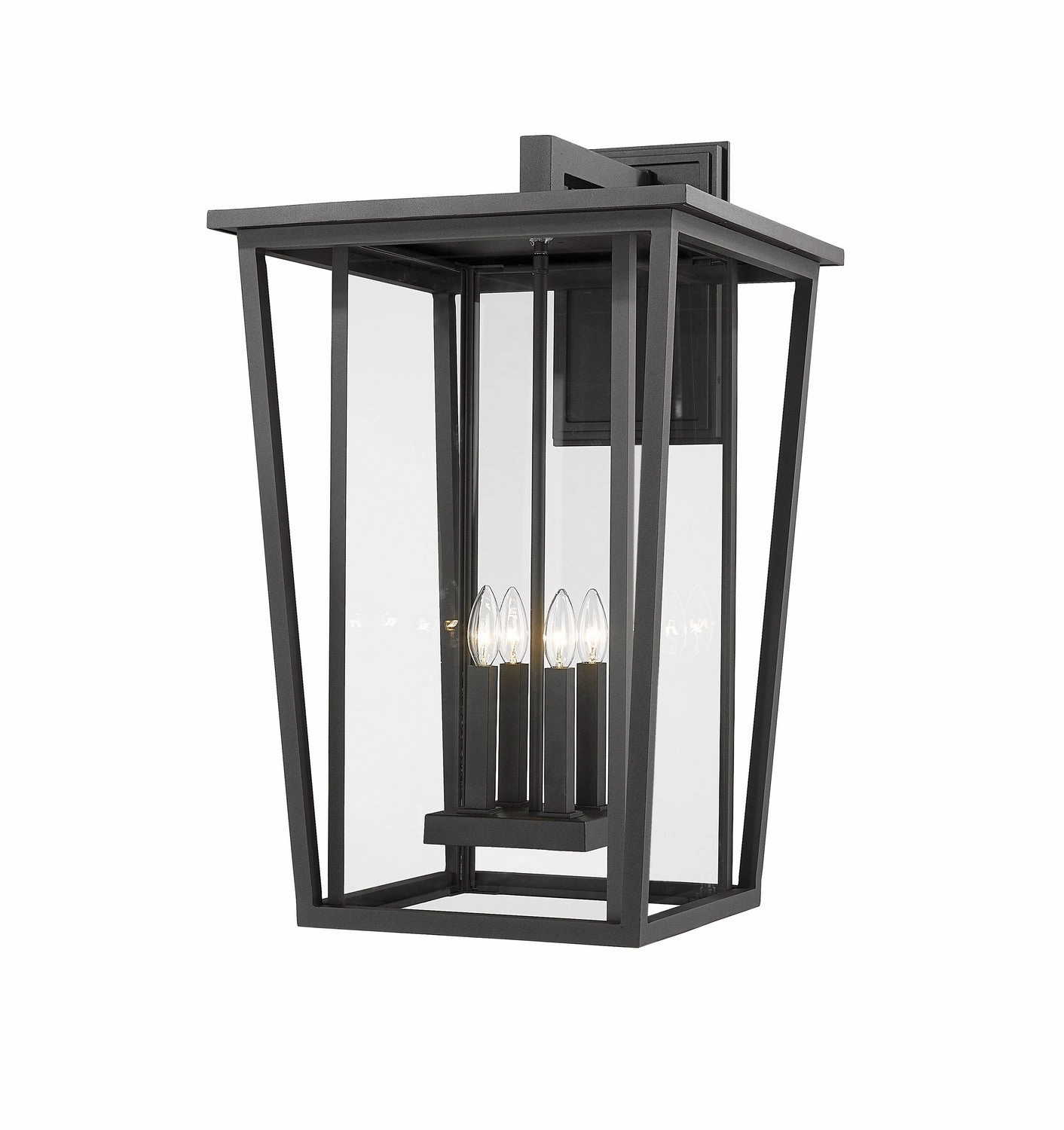 Seoul Four Light Outdoor Wall Light BlackOutdoor wall sconces with motion sensor