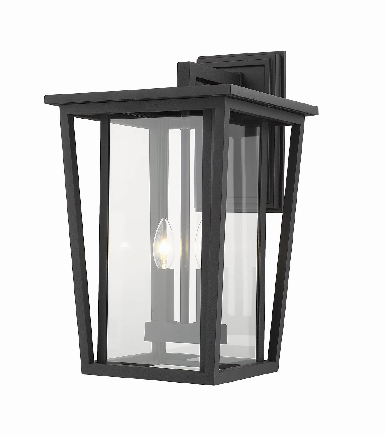 Seoul Two Light Outdoor Wall Sconce BlackOutdoor wall sconces with motion sensor