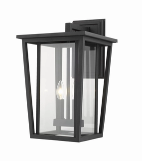 Seoul Two Light Outdoor Wall Sconce BlackOutdoor wall sconces with motion sensor