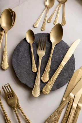 Set of 24 Antique Gold Cutlery Setoutdoor patio dining furniture set
