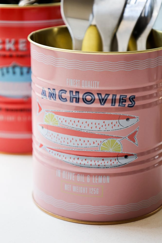 Set Of 2 Fish Storage Tins