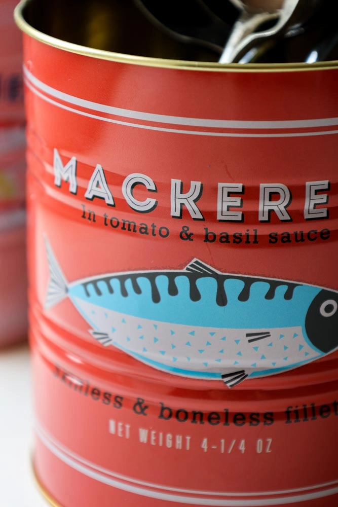 Set Of 2 Fish Storage Tins