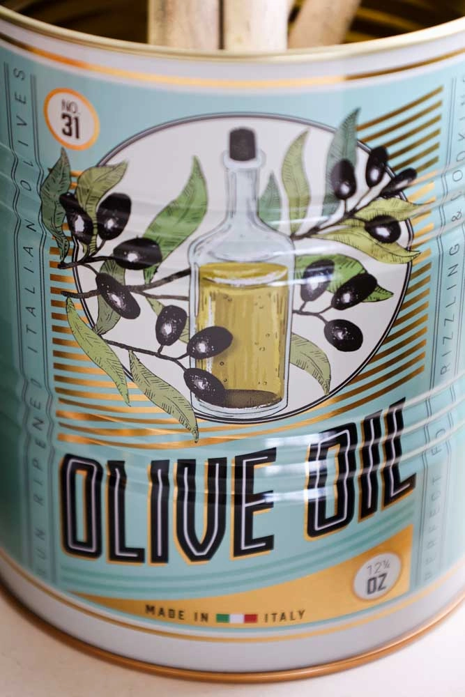 Set Of 2 Olive Oil Storage Tins