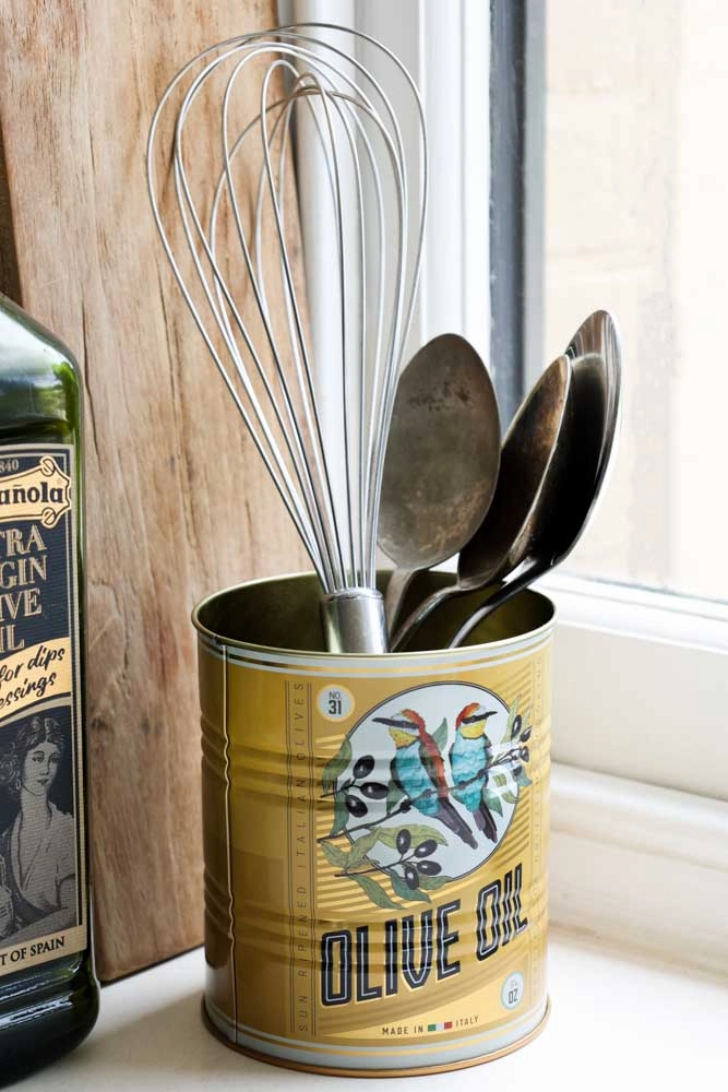 Set Of 2 Olive Oil Storage Tins