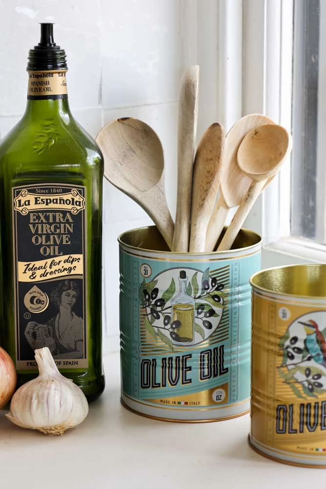 Set Of 2 Olive Oil Storage Tins