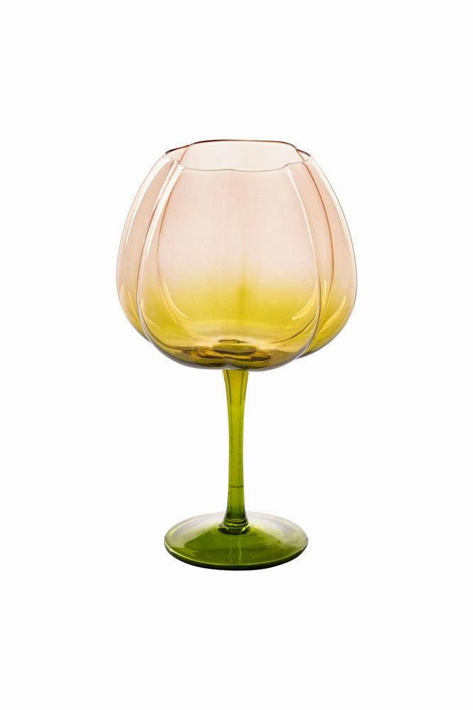 Set of 2 Pink & Green Gin Glasses