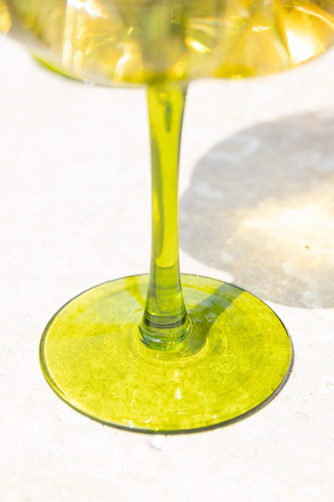 Set of 2 Pink & Green Gin Glasses
