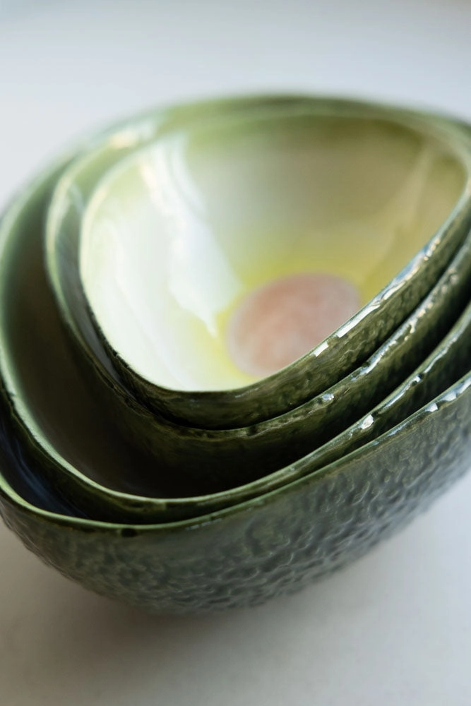 Set Of 4 Avocado Nesting Bowls