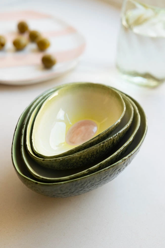 Set Of 4 Avocado Nesting Bowls