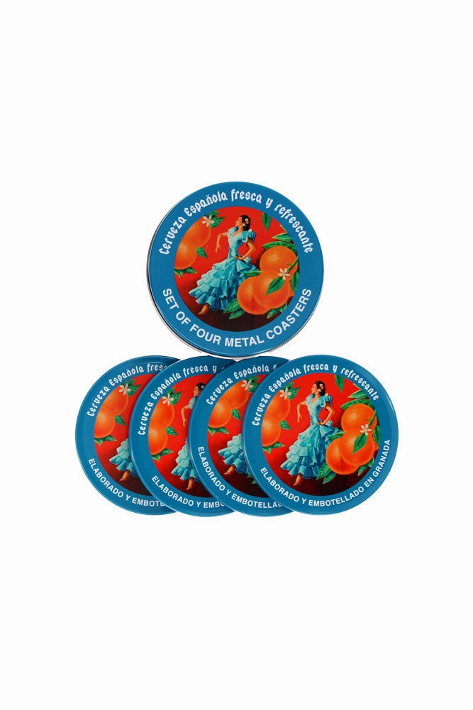 Set of 4 Flamenco & Oranges Coasters