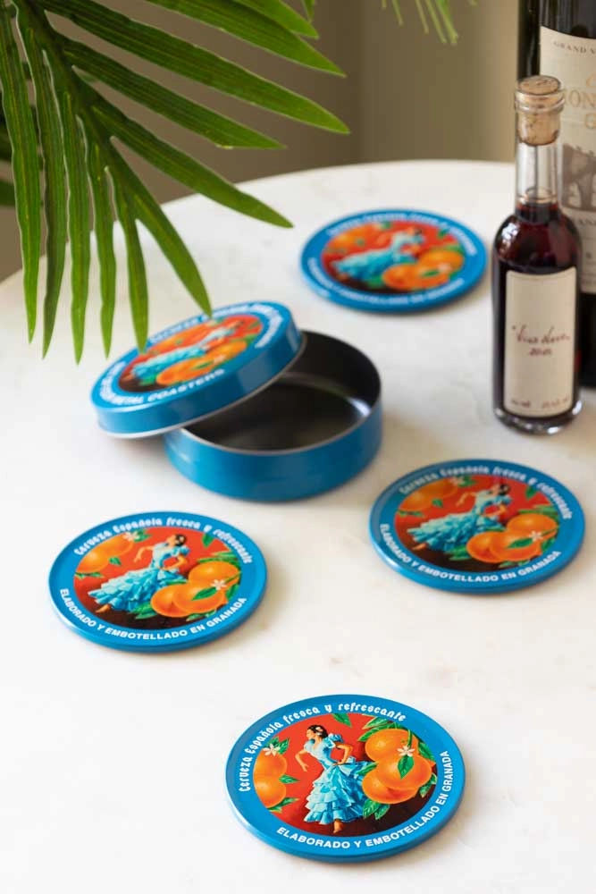 Set of 4 Flamenco & Oranges Coasters