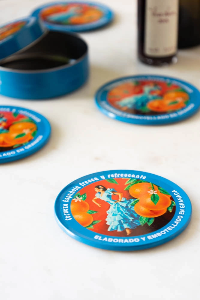 Set of 4 Flamenco & Oranges Coasters