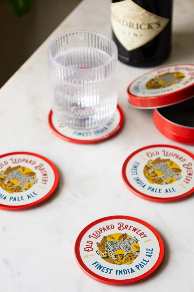 Set of 4 Old Leopard Brewery Coasters