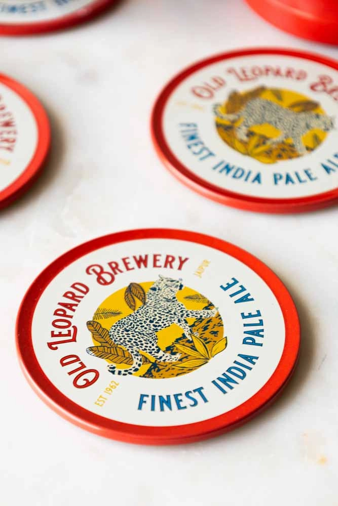 Set of 4 Old Leopard Brewery Coasters