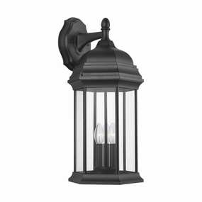 Sevier Three Light Outdoor Wall Lantern BlackOutdoor wall sconces with motion sensor