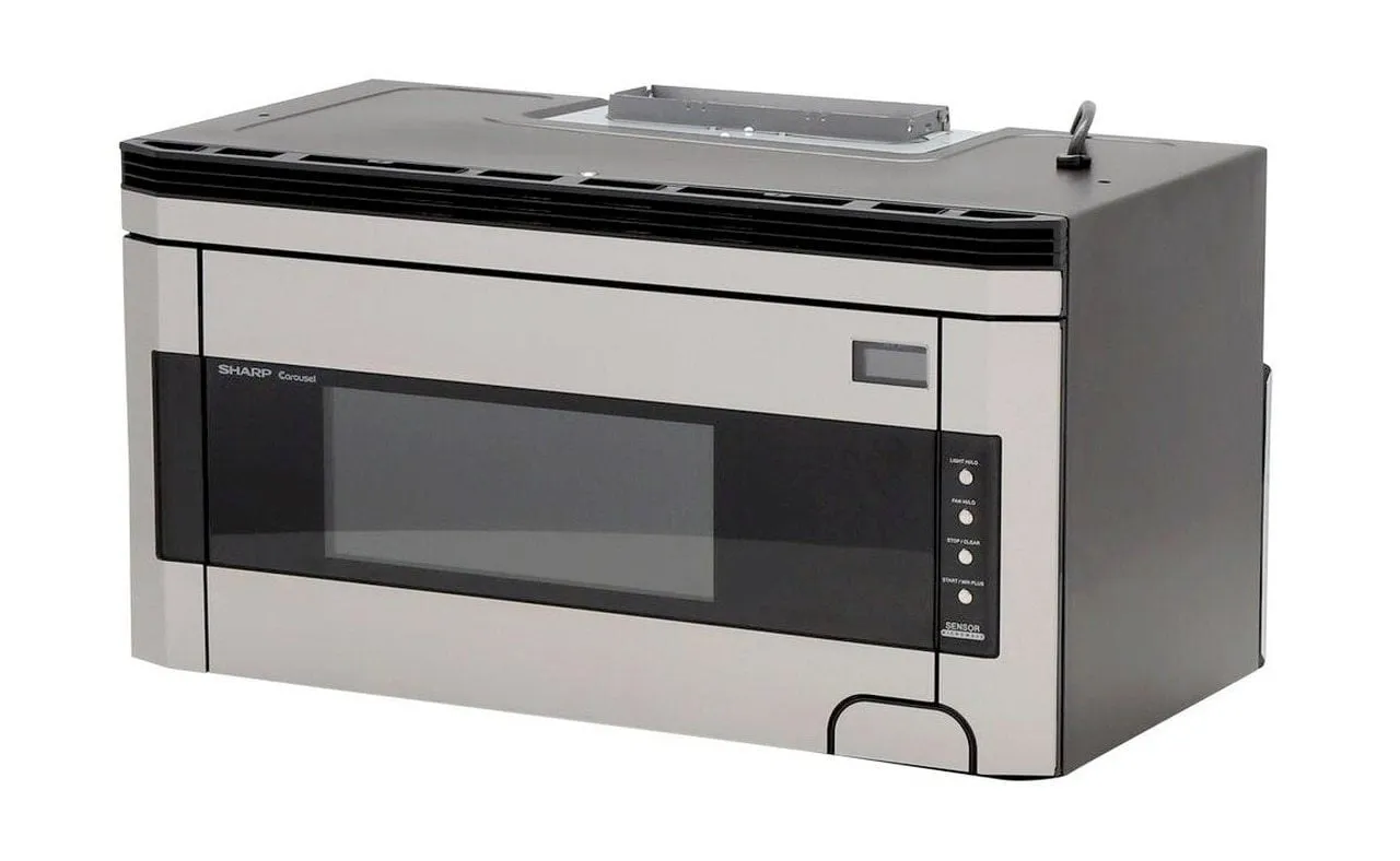 Sharp R1514TY 1.5 Cu. Ft. 1000W Sharp Stainless Steel Over-The-Range Carousel Microwave Oven