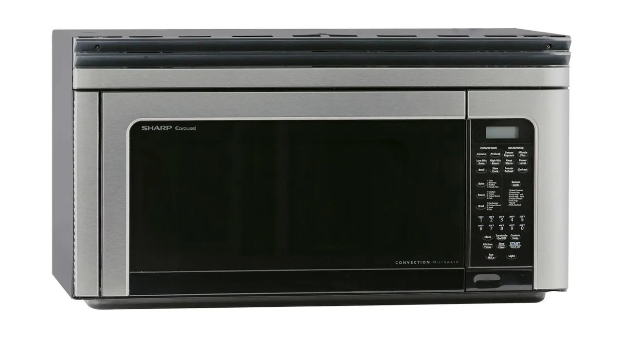 Sharp R1881LSY 1.1 Cu. Ft. 850W Sharp Stainless Steel Convection Over-The-Range Microwave Oven