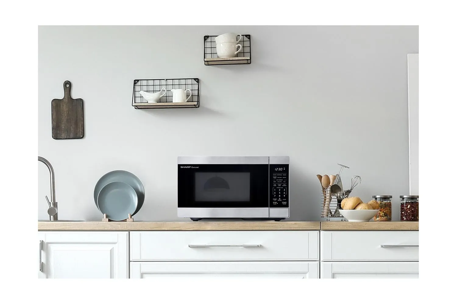 Sharp SMC0962KS Sharp 0.9 Cu. Ft. 900W Stainless Steel Countertop Microwave Oven