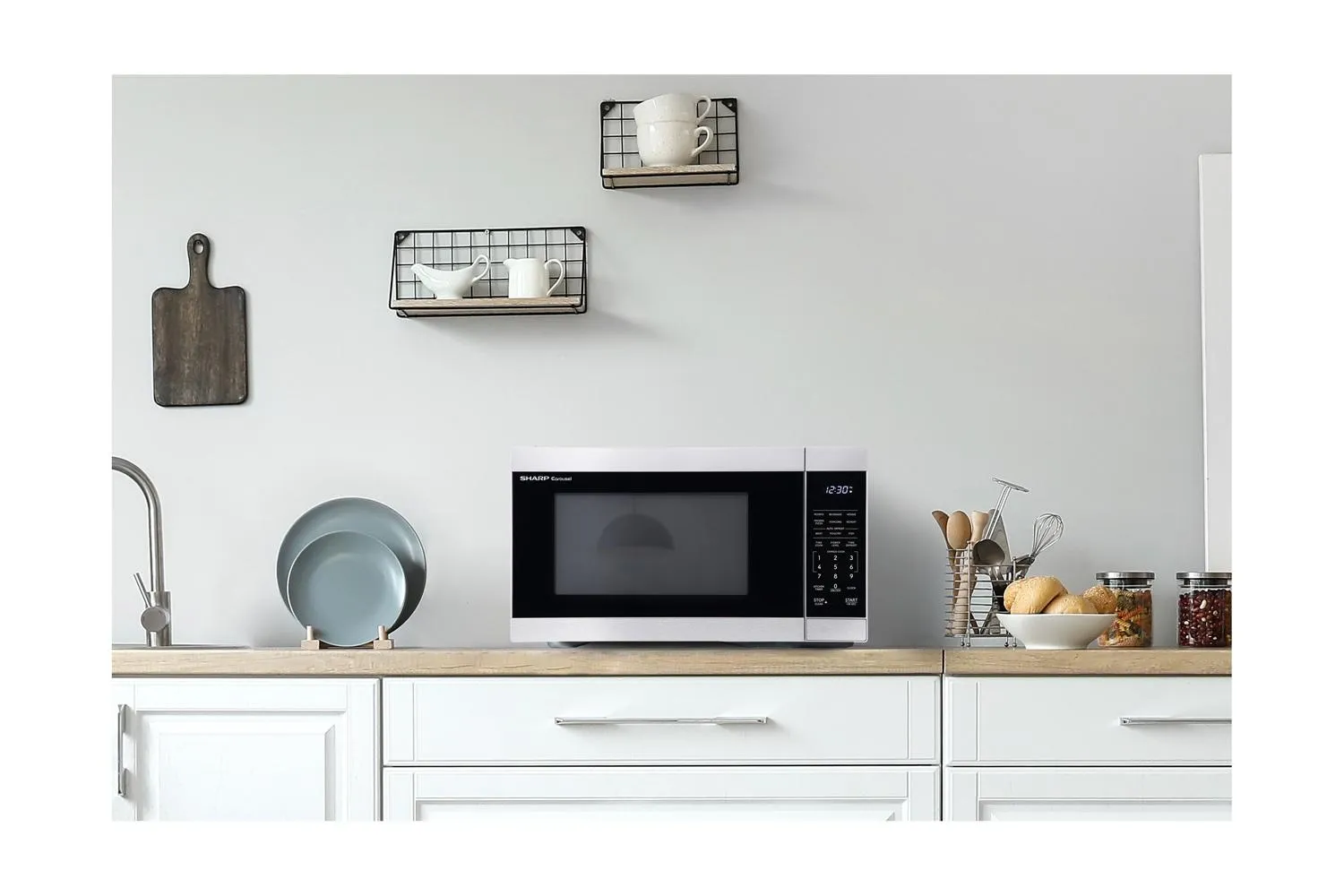 Sharp SMC1162KS Sharp 1.1 Cu. Ft. 1000W Stainless Steel Countertop Microwave Oven