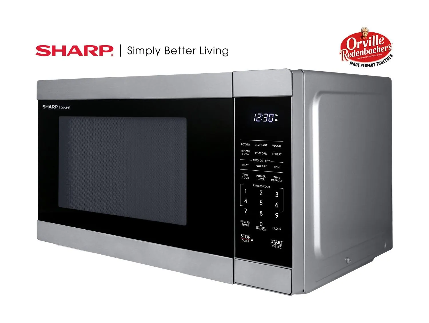 Sharp SMC1162KS Sharp 1.1 Cu. Ft. 1000W Stainless Steel Countertop Microwave Oven