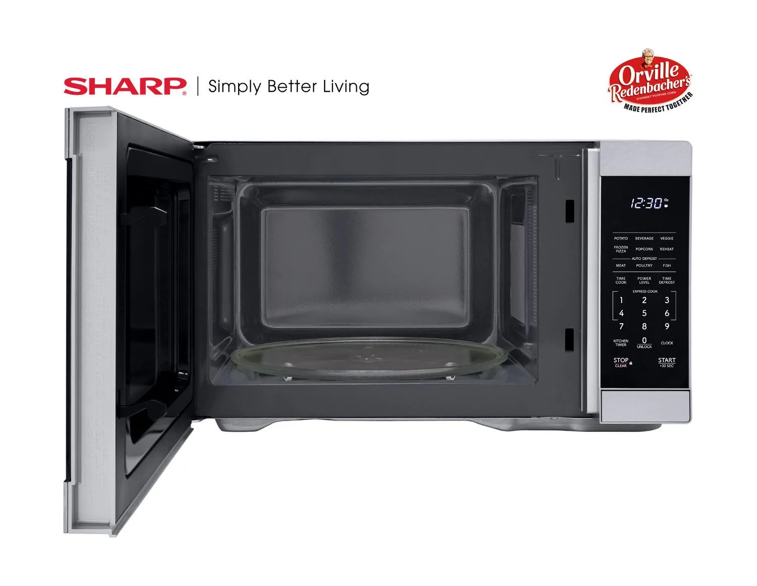 Sharp SMC1162KS Sharp 1.1 Cu. Ft. 1000W Stainless Steel Countertop Microwave Oven